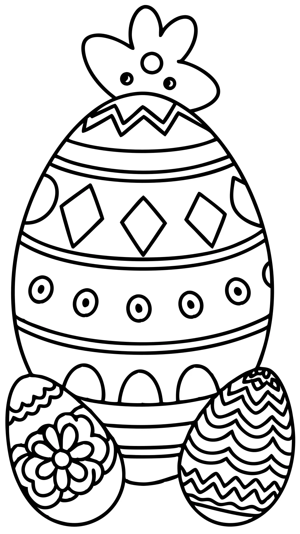 Paginas para colorear imprimibles de Pascua huevos